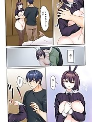 A sexually active Japanese mother is covered in semen.