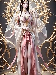 The sexy queen Medusa in striking poses