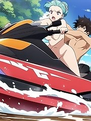 Sex on a jetski in the anal position